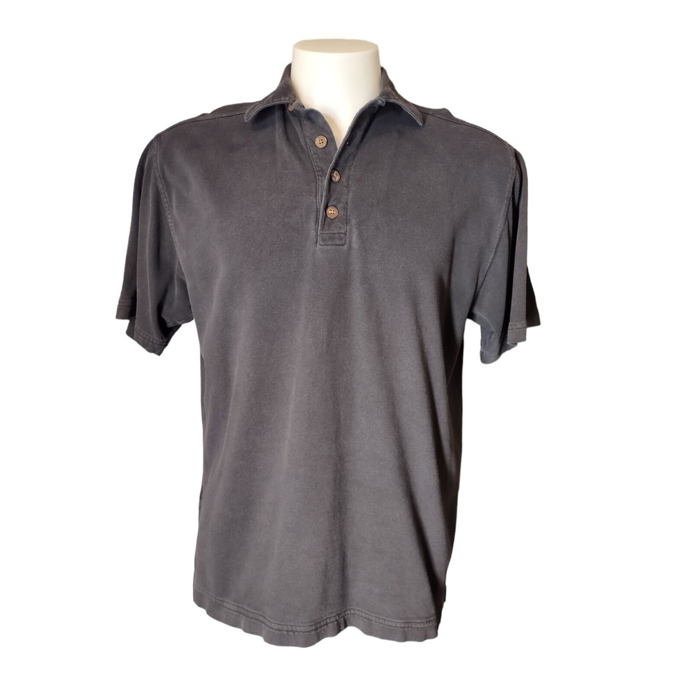 Tommy Bahama Polo Shirt Men's Size M Relaxed Fit Charcoal Gray Supima Cotton